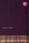 Half Pure Kanchipuram Silk Saree-Green And Deeppurple-PA25779