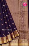 Pure Kanchipuram Silk Saree-Dark Purple-PF59192
