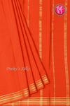 Pure Mysore Crepe Silk Saree-Orange-PA19538