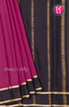 Pure Mysore Crepe Silk Saree With Contrast Bentex Border-PF39167