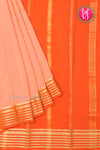 Pure Mysore Crepe Silk Saree-Peachorange And Orange-PF73884