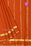 Pure Mysore Crepe Silk Saree-Rust-PA21800