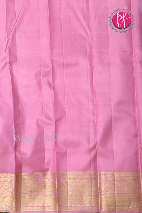 Pure Kanchipuram Silk Saree-Lightpink-PF04482