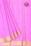 Pure Mysore Crepe Silk Saree-Candy Pink-PF84310
