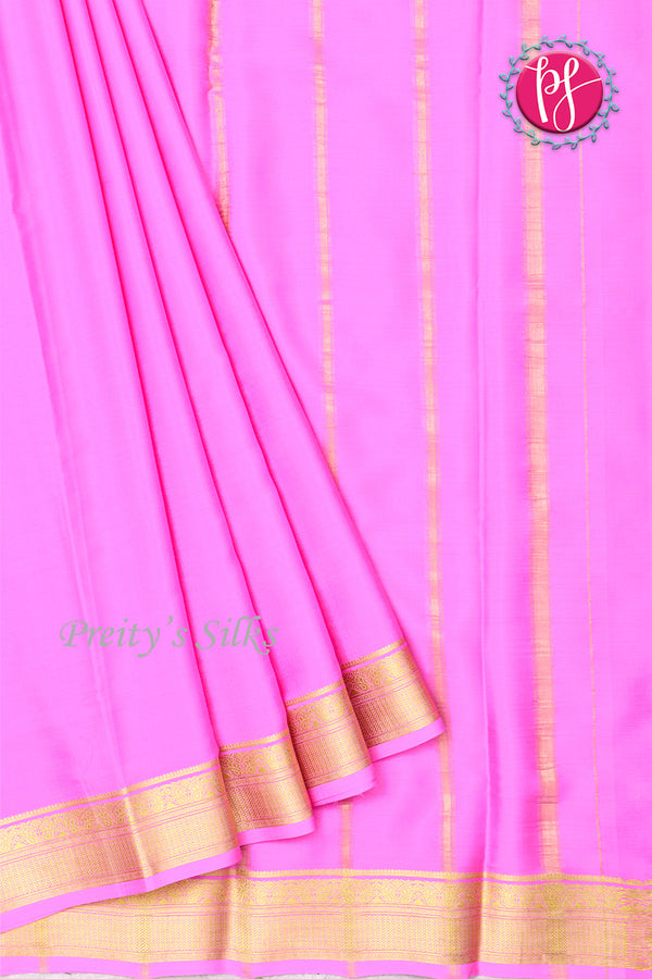 Pure Mysore Crepe Silk Saree-Candy Pink-PF84310