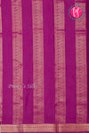 Pure Mysore Crepe Silk Saree-Doublechecks -Olivegreen And Wine-PA26523