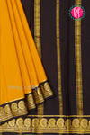 Pure Mysore Crepe Silk Saree-Yellow And Black-PA20648