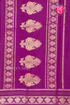 Pure Mysore Crepe Silk Saree-Babypink And WinePeacock border -PA26542