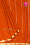 Pure Mysore Crepe Silk Saree -Orange-PA03056