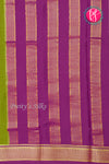 Pure Mysore Crepe Silk Saree-Olive green And Purple-PA22389
