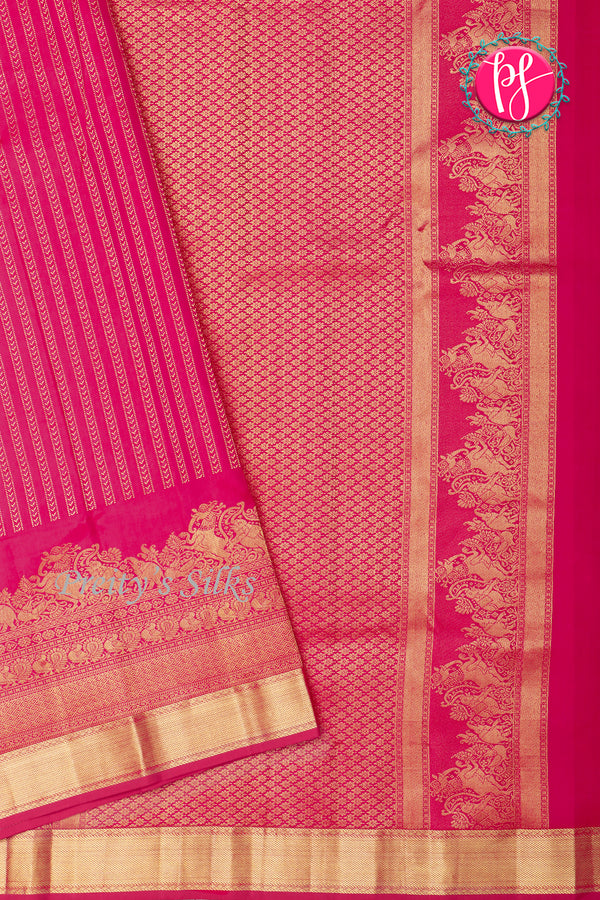 Pure Kanchipuram Silk Saree-Pink-PA20363