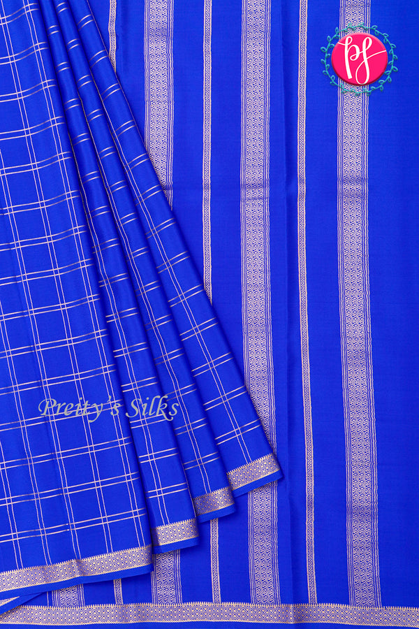 Pure Mysore Crepe Silk Saree-Doublechecks-PA20527