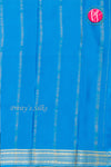Pure Mysore Crepe Silk Saree-Royalblue And Tealblue-PA28981