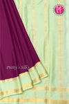 Pure Mysore Crepe Silk Saree -Light Wine And lightgreen-PF82497