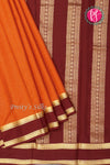 Pure Mysore Crepe Silk Saree -Rustorange And Maroon-PF86048