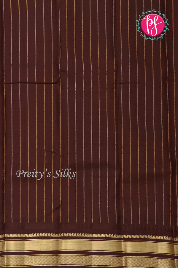 Half Pure Kanchipuram Silk Saree-Rustorange And Deepbrown-PF68660