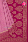 Pure Banarasi Crepe Silk Saree-Onion Pink And Mejentapink-PA22100