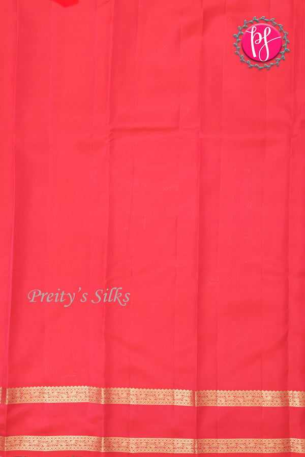 Half Pure Kanchipuram Silk Saree-Mejentapink And Red-PA27022
