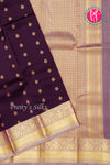 Half Pure Kanchipuram Silk Saree-Dark Burgundy And Slategrey-PA35213