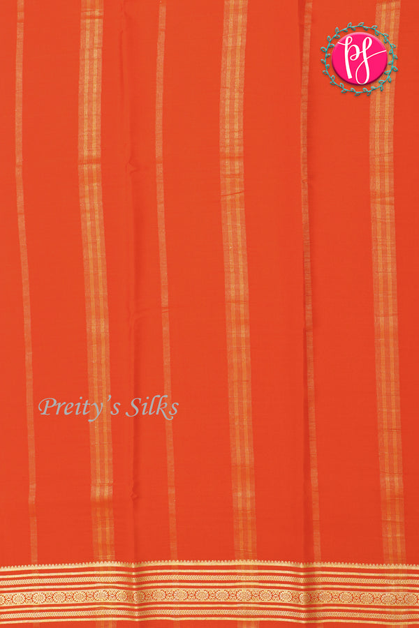 Pure Mysore Crepe Silk Saree-Orange-PA35304