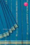 Pure Mysore Crepe Silk Saree -Peacock blue-PF46924