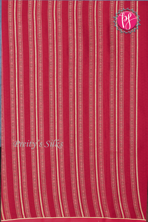 PURE KADDI BANARASI GEORGETTE SILK SAREE-DeepRed-PA14778