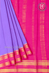 Pure Mysore Crepe Silk Saree-Lavender And Pink-PA19929