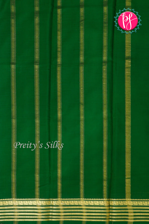 Pure Mysore Crepe Silk Saree-Pink And Green-PA28717