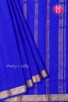Pure Mysore Crepe Silk Saree-Royalblue-PA19804