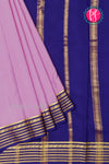 Pure Mysore Crepe Silk Saree-Mauvepink And Navyblue-PF73884