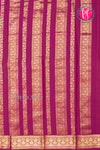Pure Mysore Crepe Silk Saree-Bottlegreen And Mejentapink-PA46832