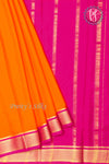 Pure Mysore Crepe Silk Saree -Orange And Pink-PF82620
