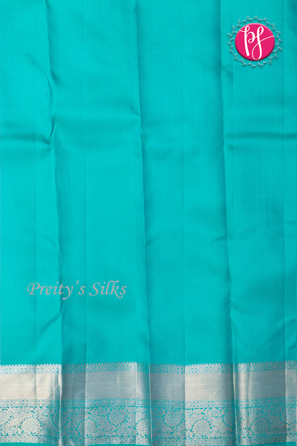 Pure Kanchipuram Silk Saree-Skyblue-PA04480