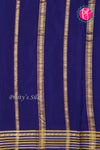 Pure Mysore Crepe Silk Saree -Pistagreen And Navyblue-PA47018