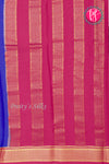 Pure Mysore Crepe Silk Saree-Roalblue And Pink- PA22389