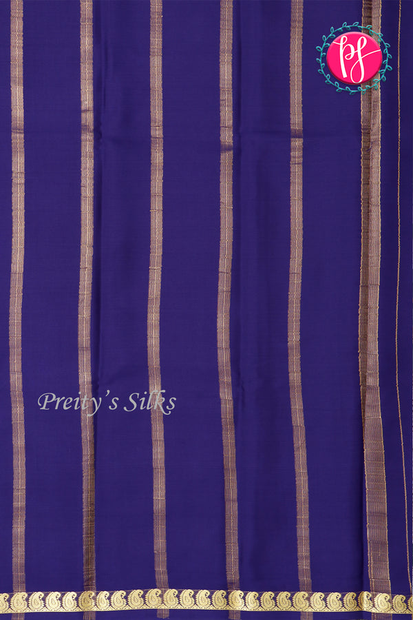 Pure Mysore Crepe Silk Saree-Navyblue-PA21766