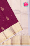 Pure Kanchipuram Silk Saree-Dark Burgandy And Palelavender -PA23542