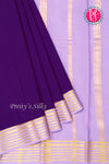 Pure Mysore Crepe Silk Saree-Purple And Lightlavender-PF73884