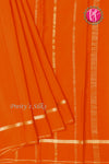 Pure Mysore Crepe Silk Saree-Orange-PA19482