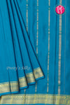 Pure Mysore Crepe Silk Saree-Peacockblue-PF84310