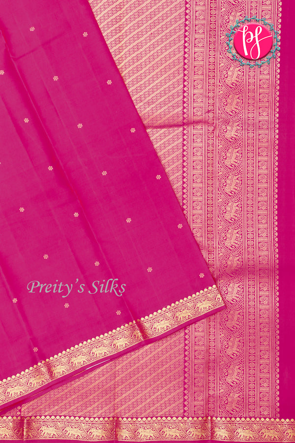 Pure Kanchipuram Silk Saree-Mejantapink-PA27091