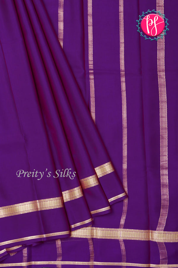Pure Mysore Crepe Silk Saree-Purple-PA21800