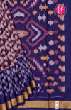 Pure Pochampally Soft Silk saree- Deep Wine with Ink Blue-PF03817