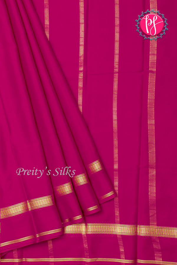 Pure Mysore Crepe Silk Saree-Mejentapink-PA21800