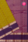 Pure Kanchipuram Silk Saree-Mehandigreen And Deeppurple-PA35458