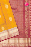 Pure Kanchipuram Silk Saree-Mustardyellow And Red-PA39422