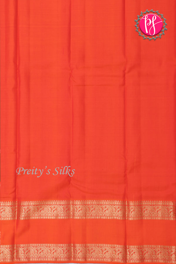 Pure Kanchipuram Silk Saree-Bottlegreen And Tomato Red-PA23592