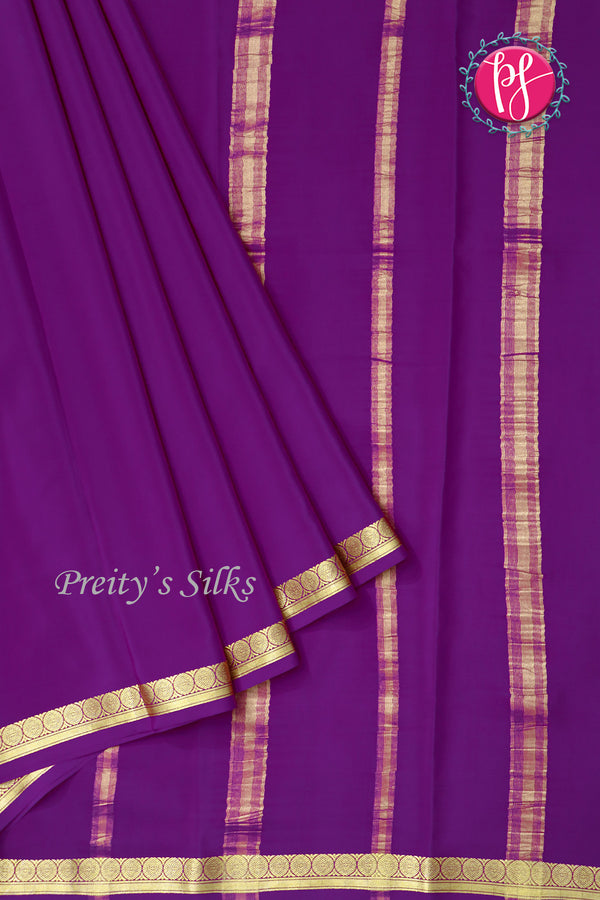 Pure Mysore Crepe Silk Saree -Purple-PA11134