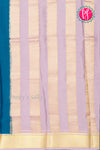 Pure Mysore Crepe Silk Saree-Tealblue And Lightgrey-PA22389