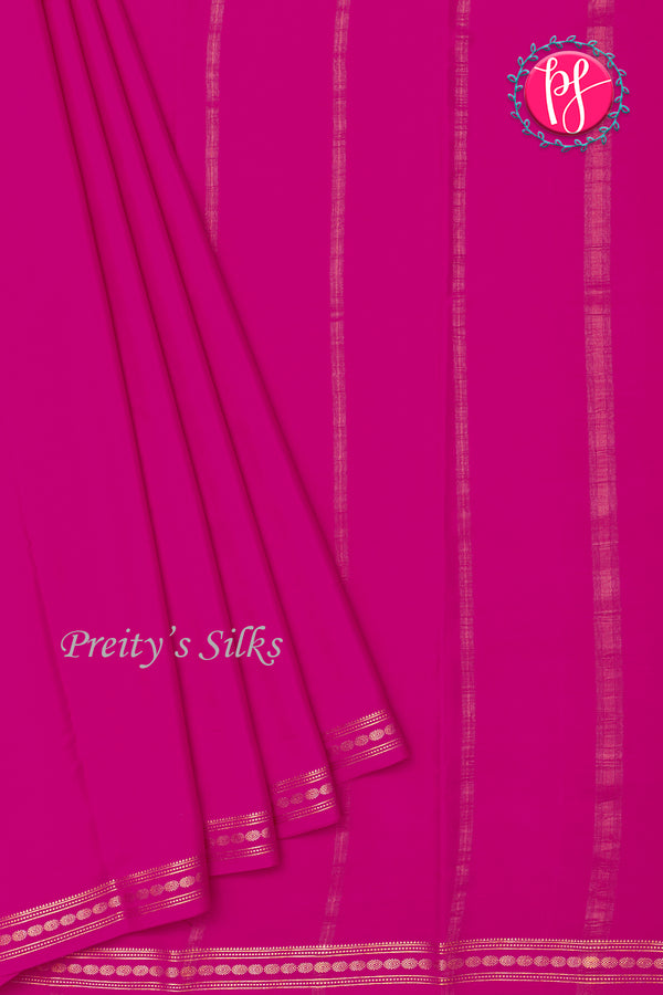 Pure Mysore Crepe Silk Saree-Mejentapink-PA20546